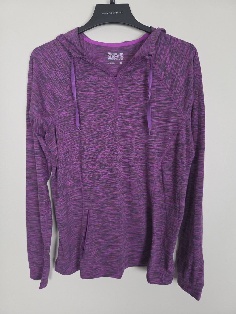 Outdoor Research Flyway Zip Hoody Women Size XL Purple Space Dye Pullover Thin